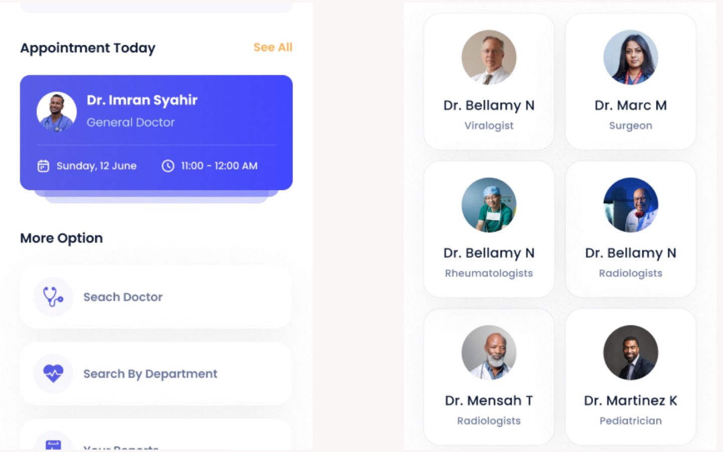 Doctor Appointment mobile app design by ProntX