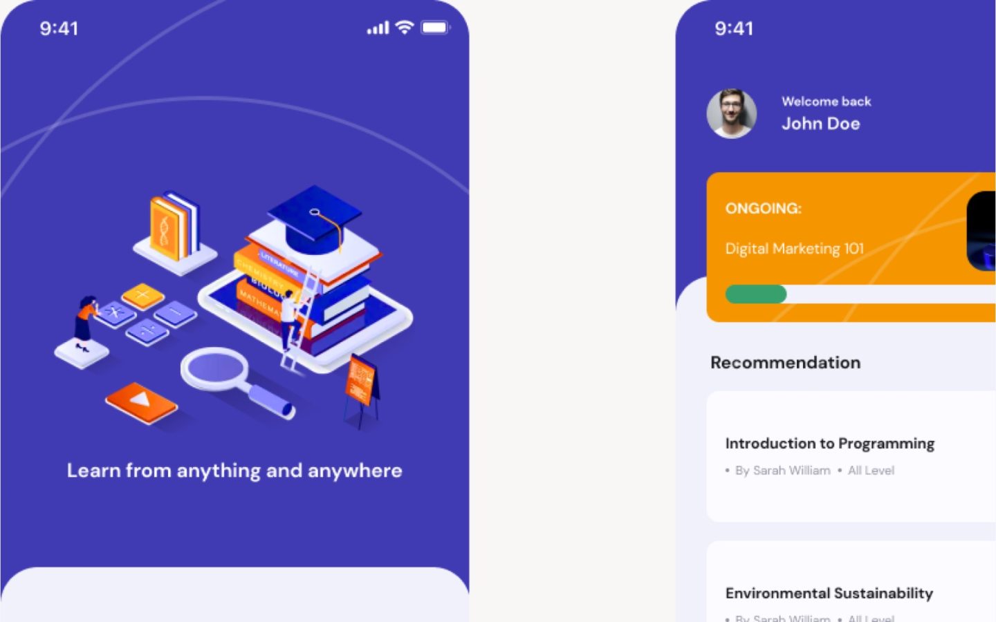 E-learning mobile app design by ProntX