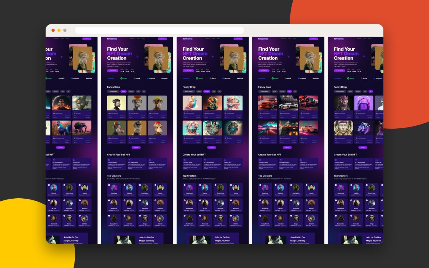 Rare Canvas website design by ProntX